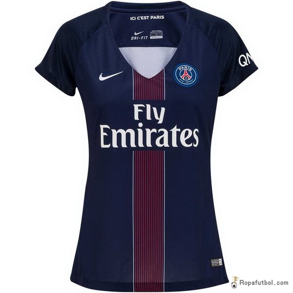 Camiseta Paris Saint Germain Replica Primera Ropa Mujer 2016/17 Azul